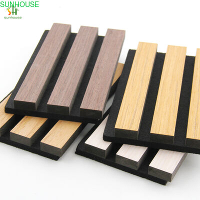 Hot Selling Akupanel Modern Design Wood Acoustic Slat Wall Panel Enhances Sound Clarity for Living Room and Theaters