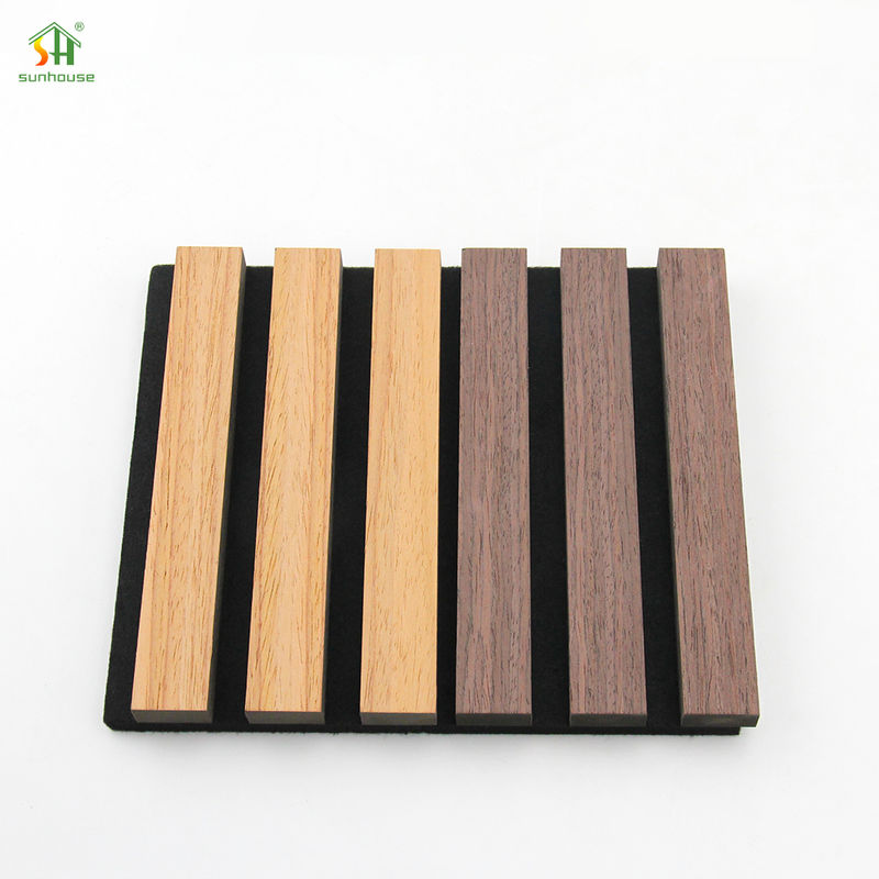Custom Acoustic Wood Panel Wall 1220x2440mm Black MDF Polyester Fiber