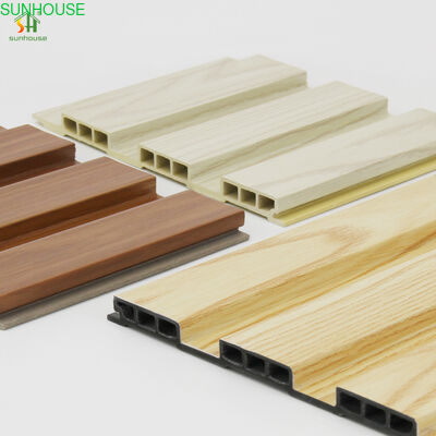 ราคาดี Hardwearing Outdoor PVC WPC Cladding Siding Panel Scratch Resistance Ventilated Grating Board Waterproof Office Free Samples ออนไลน์