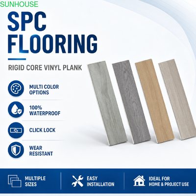 ราคาดี พื้น Vinyl SPC กันน้ํา กันไฟ กันรอย พร้อมตัวเลือกชั้นสวมใส่ตามต้องการ ออนไลน์