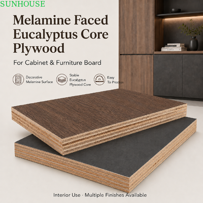 18 มิลลิเมตร Melamine หน้าพลายवुड แข็งแรง Bonding โบรดเฟอร์นิเจอร์สําหรับตู้ผ้า กล่องและเฟอร์นิเจอร์ภายใน